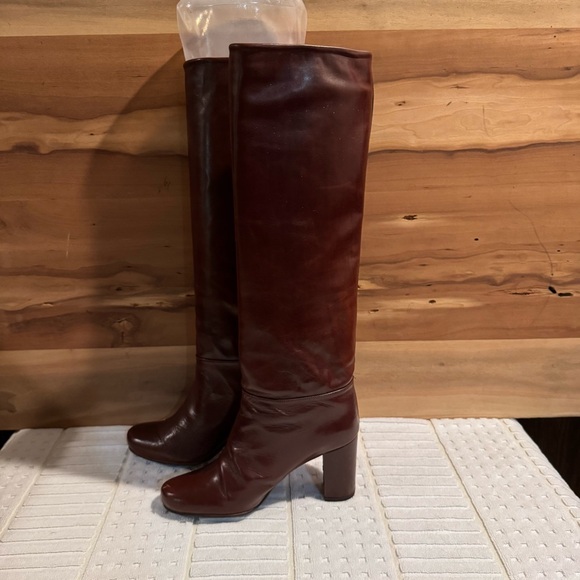 Stuart Weitzman Toujours Brown Mahogany Leather Tall Boots size 5. NWT - Picture 1 of 8